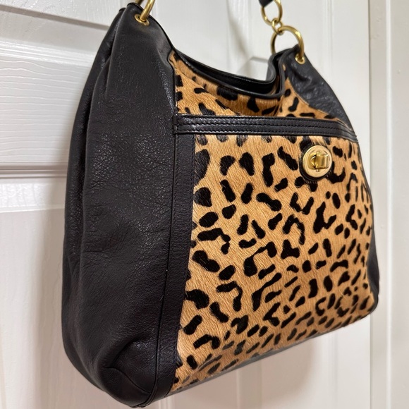 Coach Park Leopard Calf Hair Leather Large Hobo Shoulder Bag